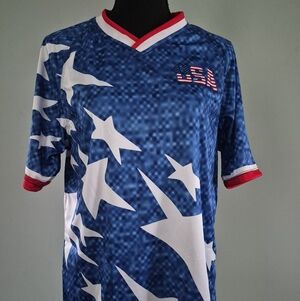 USA Blue and White Star Pattern Men's Jersey